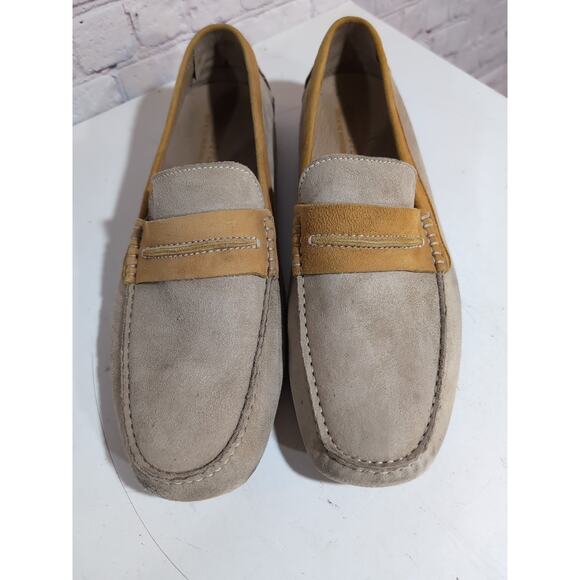 Donald J. Pliner Mens Vergil Tan Brown Suede Slip-On Driving Loafer Shoes 11.5 - Picture 12 of 15